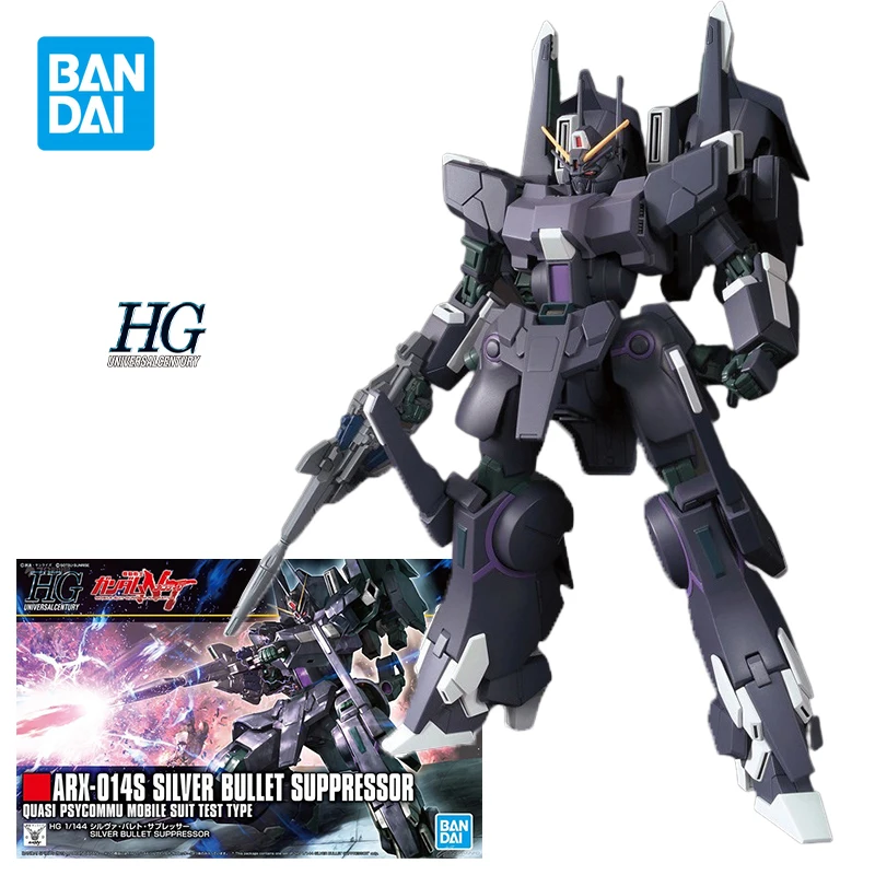 

Bandai Gundam Mobile Suit Hguc Series 1/144 225 Arx-014S Silver Bullet Suppressor Action Anime Figure Assembled Model In Stock