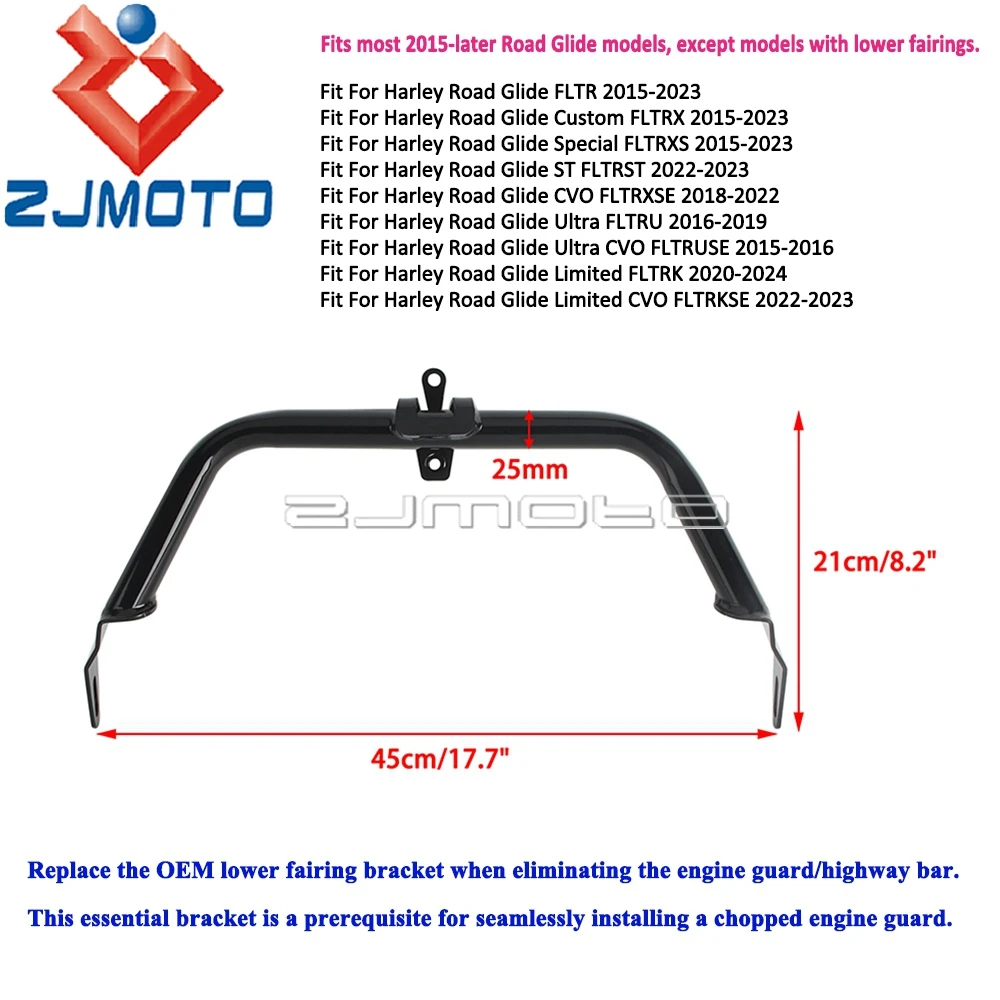 Staffa di supporto per carenatura moto per Harley Touring Road Glide FLTR FLTRX FLTRST FLTRXSE 15-up Cowl sinistra e destra Shore Up Rod