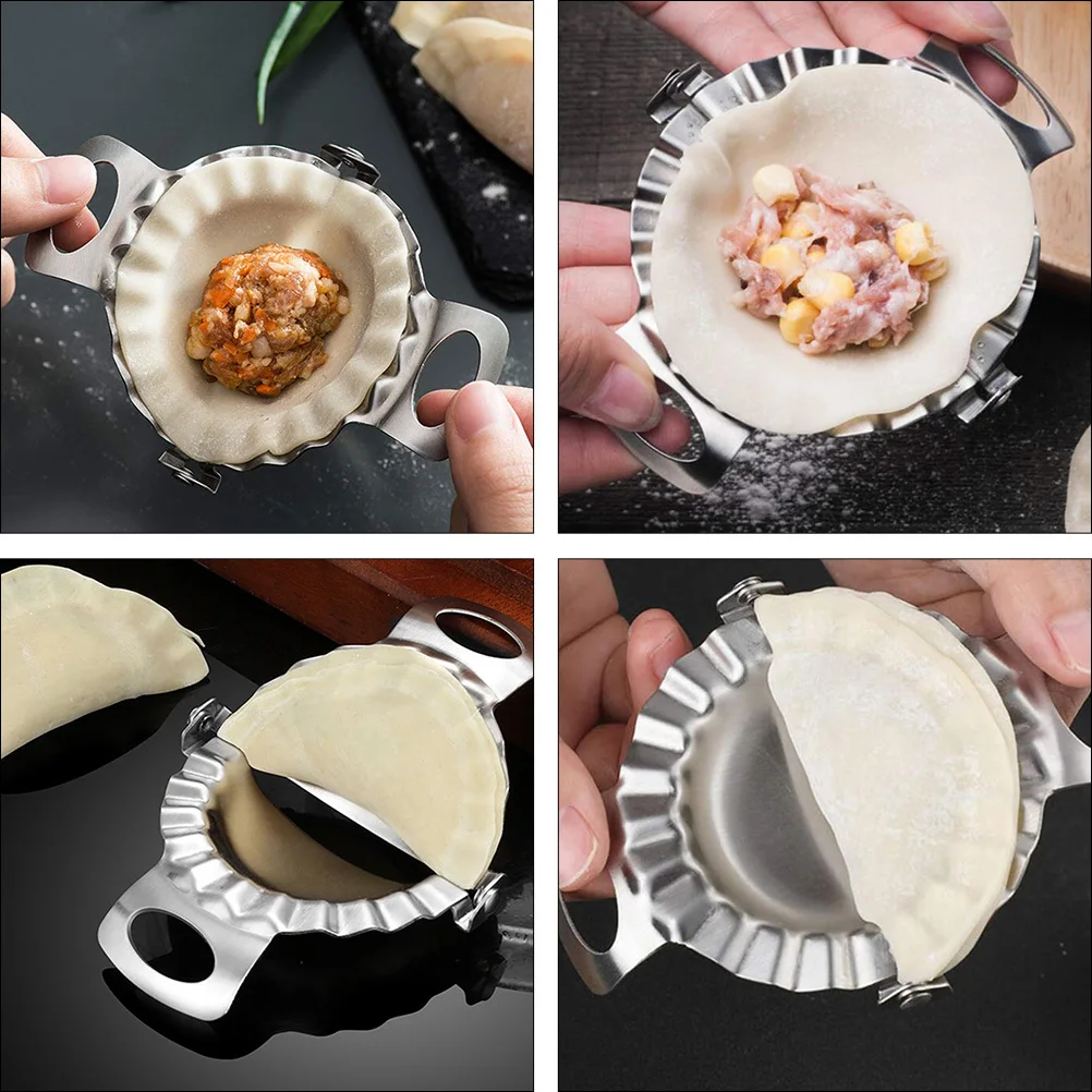

2pcs Stainless Steel Dumpling Making Tools Set Diy Dumplings Wrapper Mold Cutter Kitchen Baking Cooking Press Tool