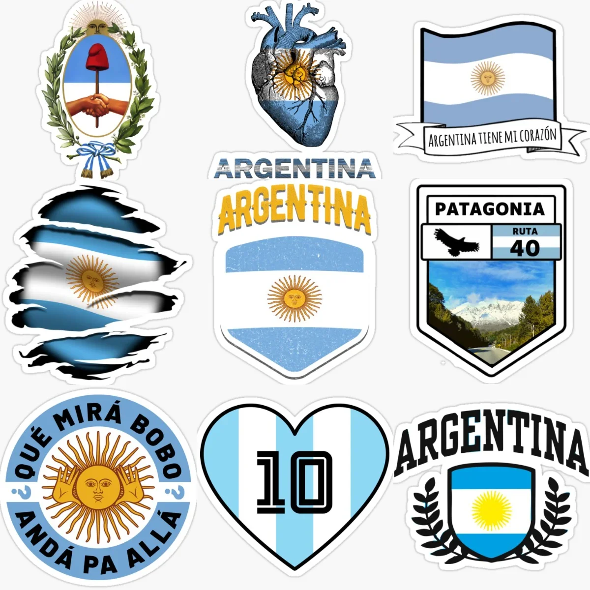 

Argentina Flag National Emblem Creative Waterproof Stickers for Car Bicycle Helmet Wall Window Fridge Decoration Accessories