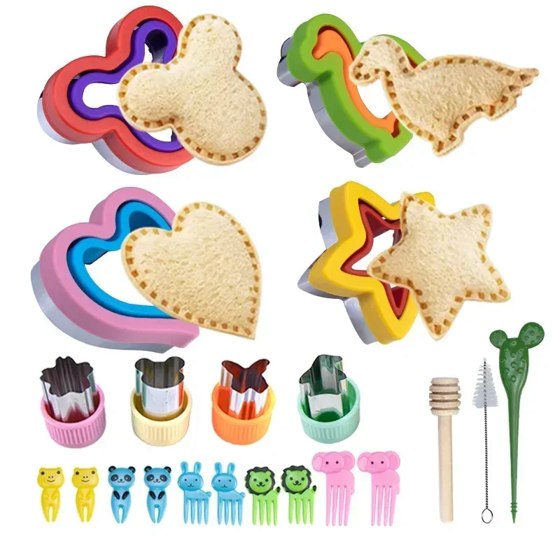 Kids Sandwich Cutter Biscuit Cutter No Crust Sandwich Machine DIY Mold Kids Food Selection Lunch Box Bento Box Baking Tool Set