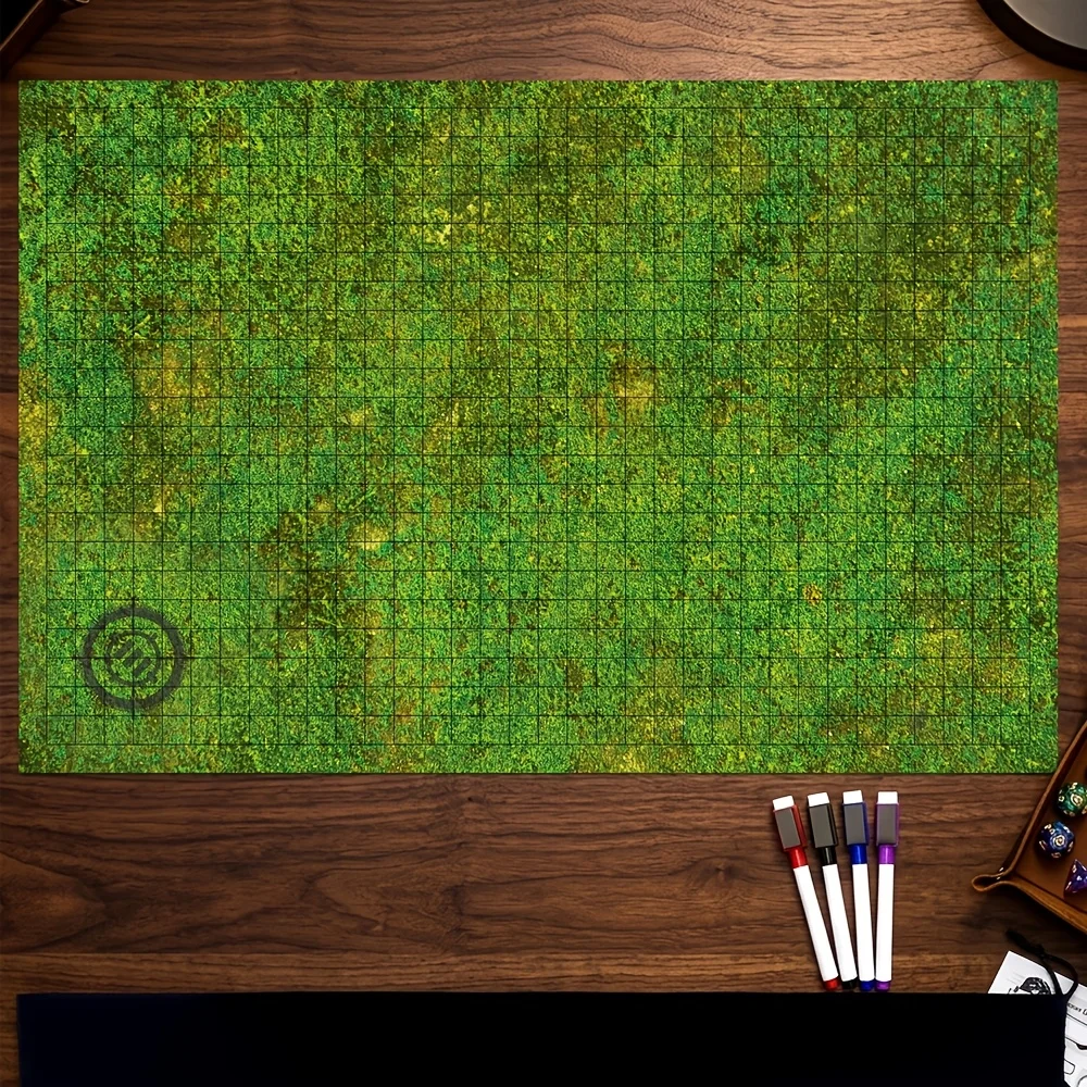 Retro Gaming Design - Wiederverwendbare RPG-Kampfkarte für Tischspiele mit Kompass-Design,