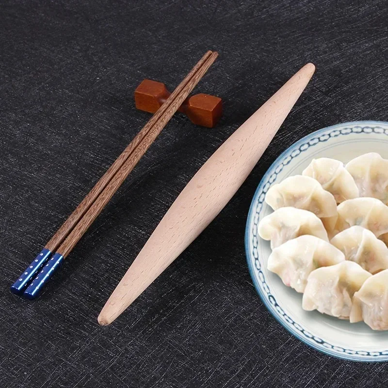 Pastry Tool Fondant Cake Dough Roller Pasta Dumpling Skin Maker Wood Rolling Pin Double Tip  Non-Stick 23 cm /28 cm Cooking Tool