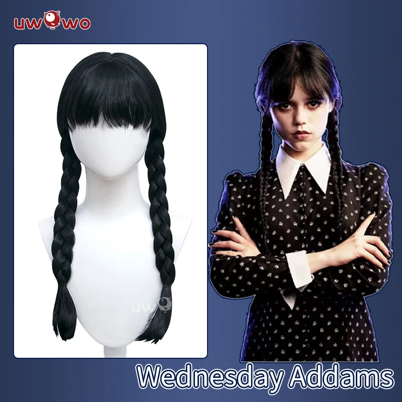 

IN STOCK UWOWO Wednesday Addams Cosplay Wig Women Long Braided Hair