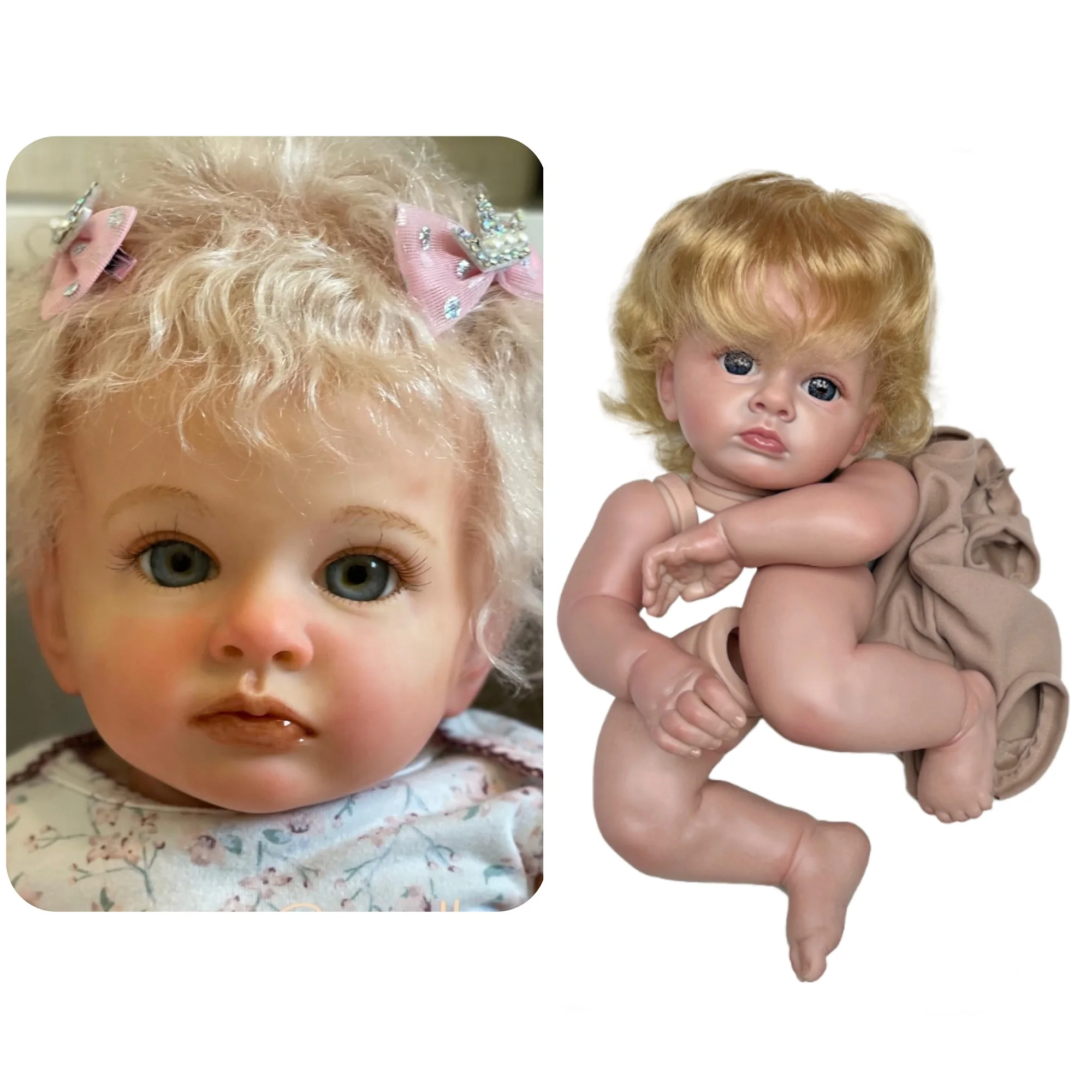 53cm Painted Tutti Reborn Doll Kits With Rooted Hair Handmade DIY Vinyl Kit Reborn Lifelike Real Bebe Reborn Sin Pintar