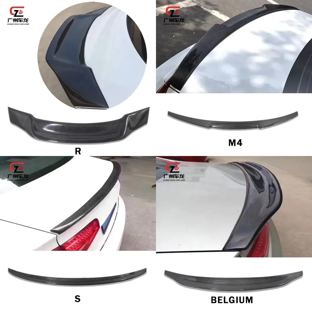 High Quality Carbon Fiber M4 S R BELGIUM Style Rear Spoiler for A4 B9 2017-2022 Car Spoiler