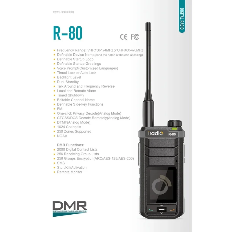 Iradio Dual Band Digital Two Way Radio with Noaa and Air Band Reception