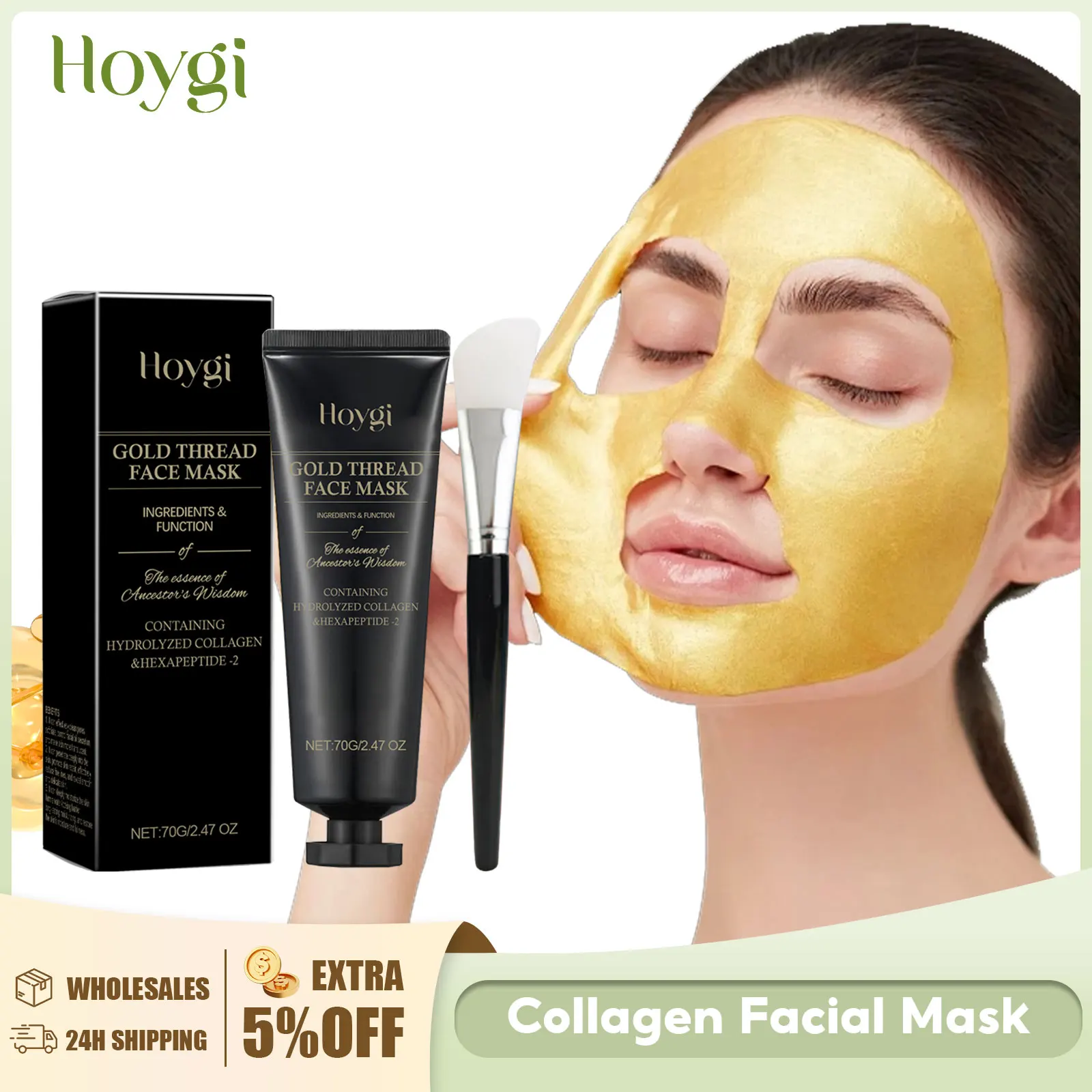 

24k Gold Collagen Peel off Mask Firming Brightening Blackhead Removal Shrink Pore Oil Control Moisturizing Facial Tear off Mask