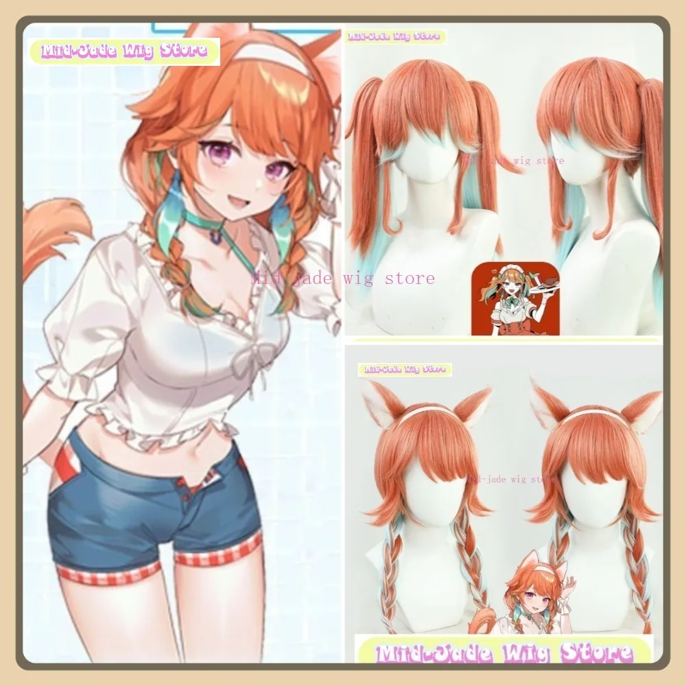 

Mid-jade Wig Store Hololive EN Kiara Takanashi Cosplay Wig Anime Game Role-playing Halloween Party Performance Synthetic Hair