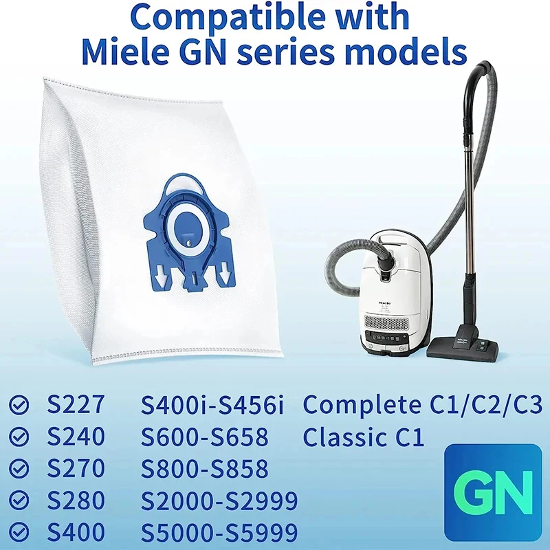 Do Airclean GN 3D / Miele S2,S5,S8 Series / Classic C1,C2,C3 worki do odkurzacza wymiana filtrów do odkurzacza