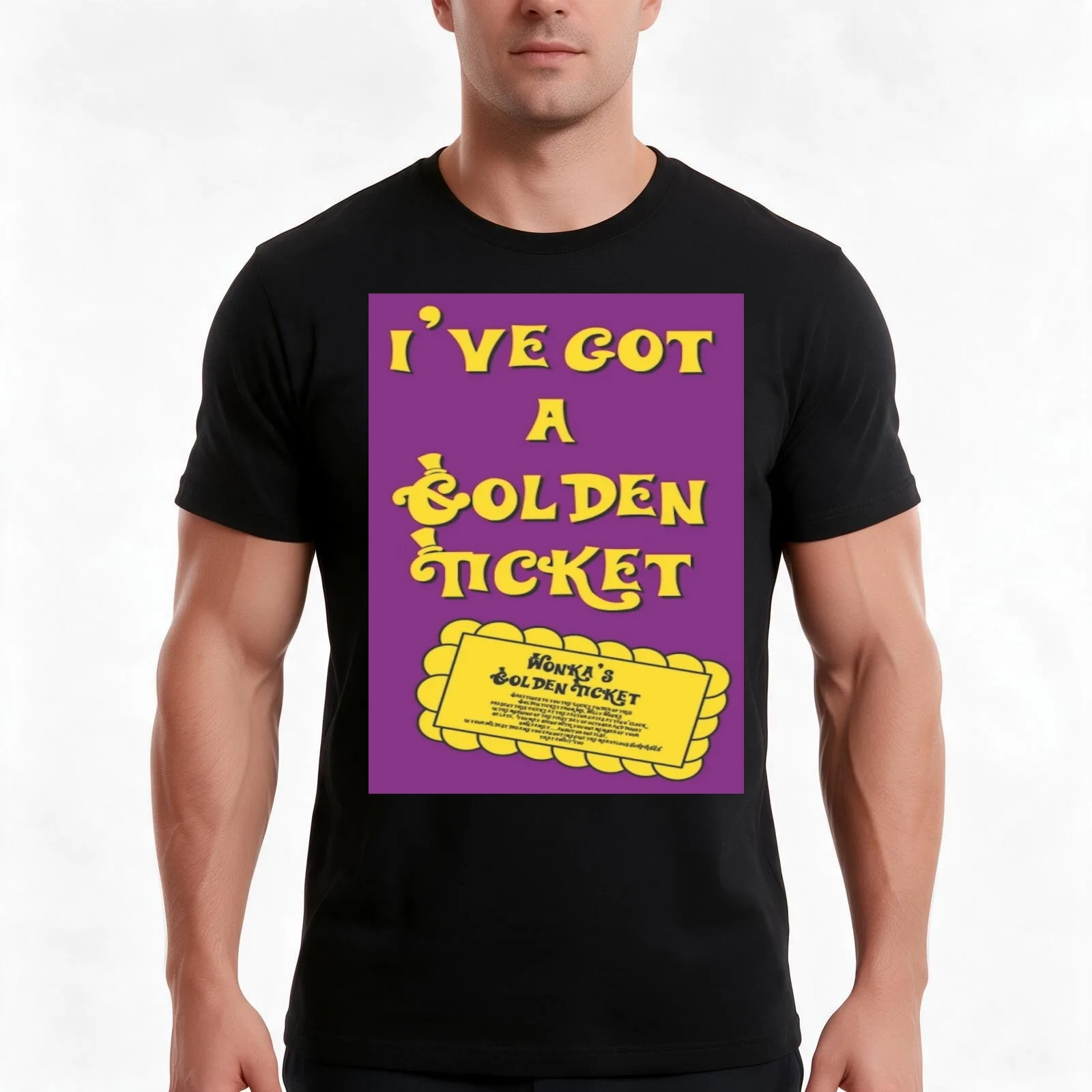 I've Got A Golden Ticket T-Shirt, Summer Casual Cotton Tee, Oversized Streetwear Tops, Vintage Graphic Print, Unisex Men Women