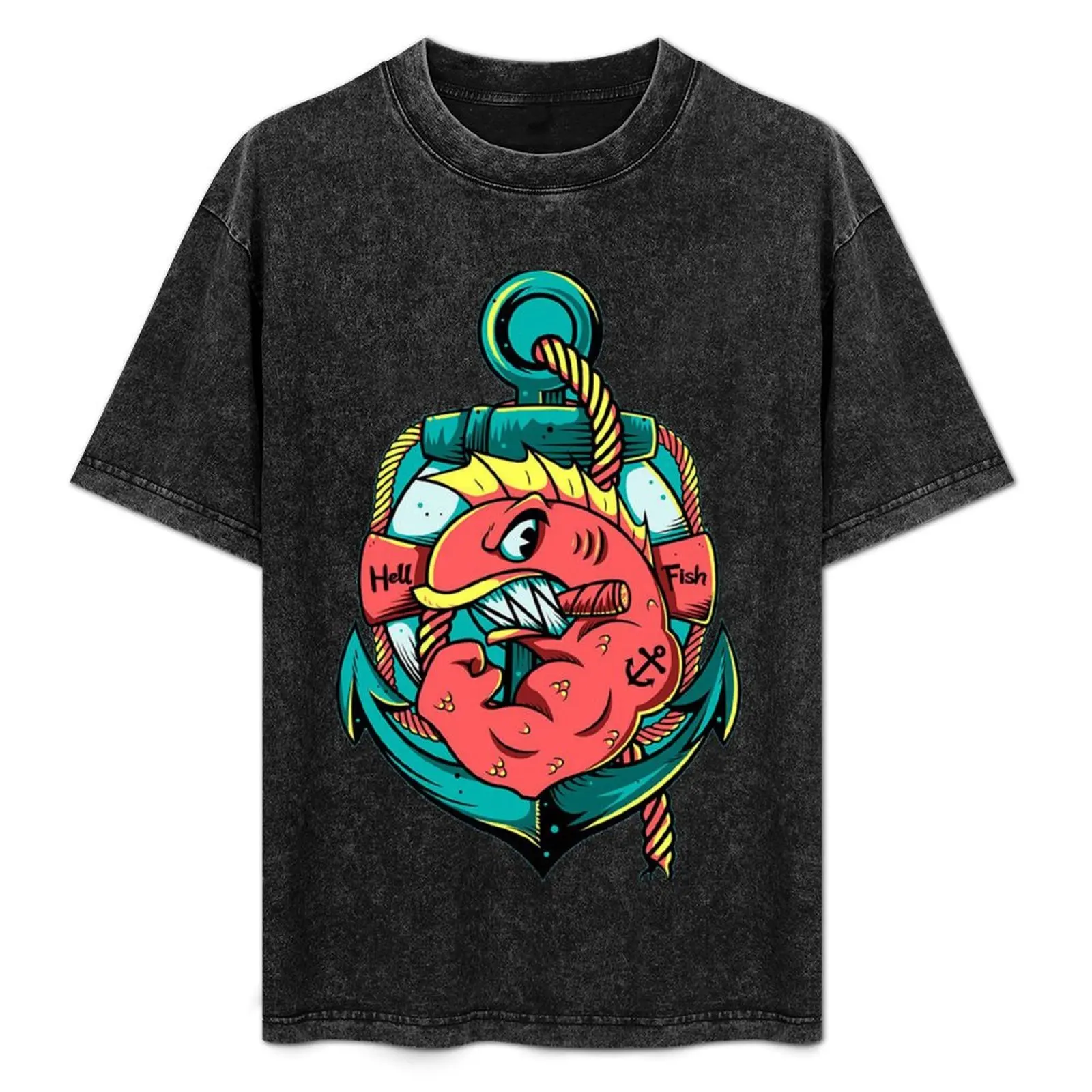 

Angry Fish T-Shirt Heavy Duty Casual Work Tee