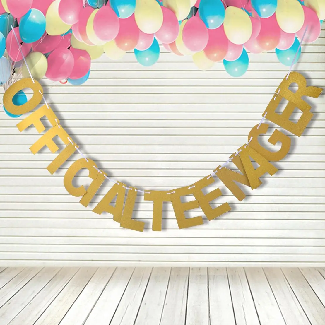 Glitter Official Teenager Banner Garland Hanging Golden fit for 13th Birthday Party Decoration Accessories