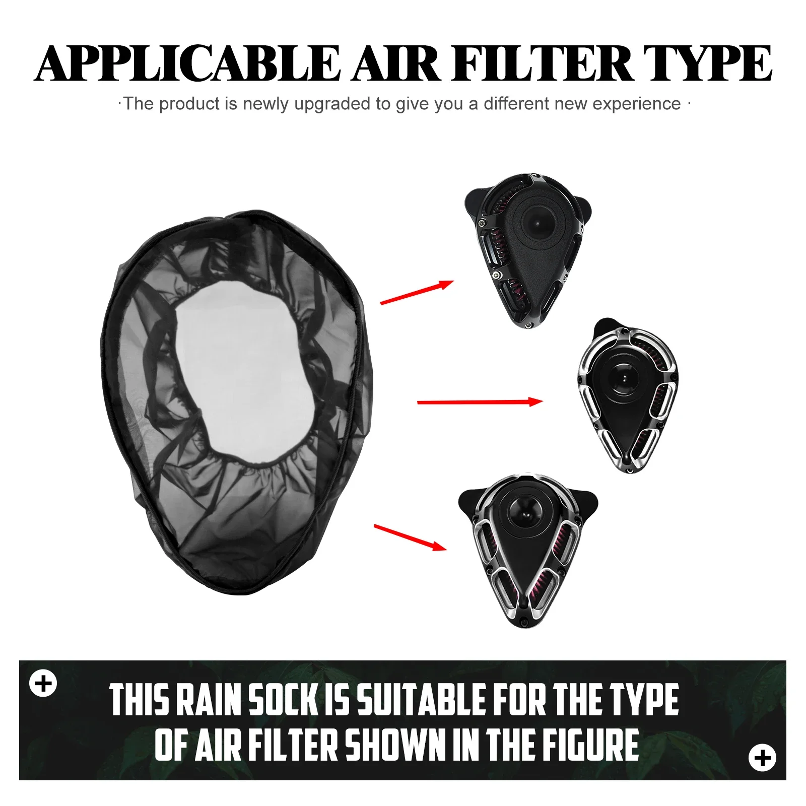 Waterproof Air Filter Rain Sock Motorcycle Air Cleaner Breathable Dustproof Cover For Harley Touring FLHR Sportster Softail Dyna