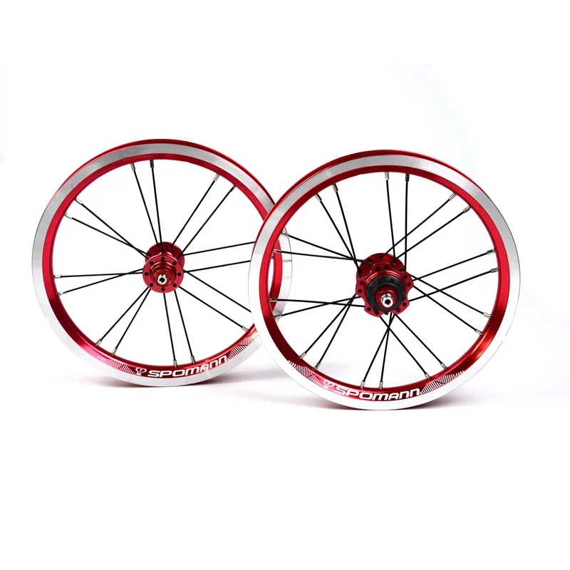 14 Inch Folding Bike Wheelset Alloy Front 74mm Rear 85mm 9T Single Speed V brake Wheel Set Front/Rear 16/20holes BMX wheel set