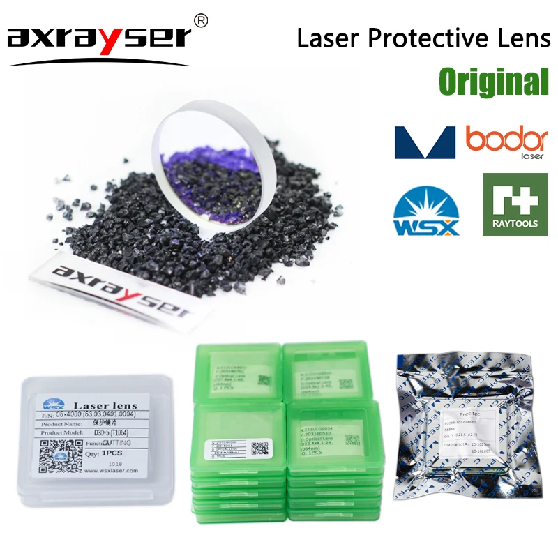 Original Fiber Laser Protection Window Lens Dia18/27.9/30/34/37 Raytools WSX Precitec Bodor Boci Powerful Cutting Machine Head