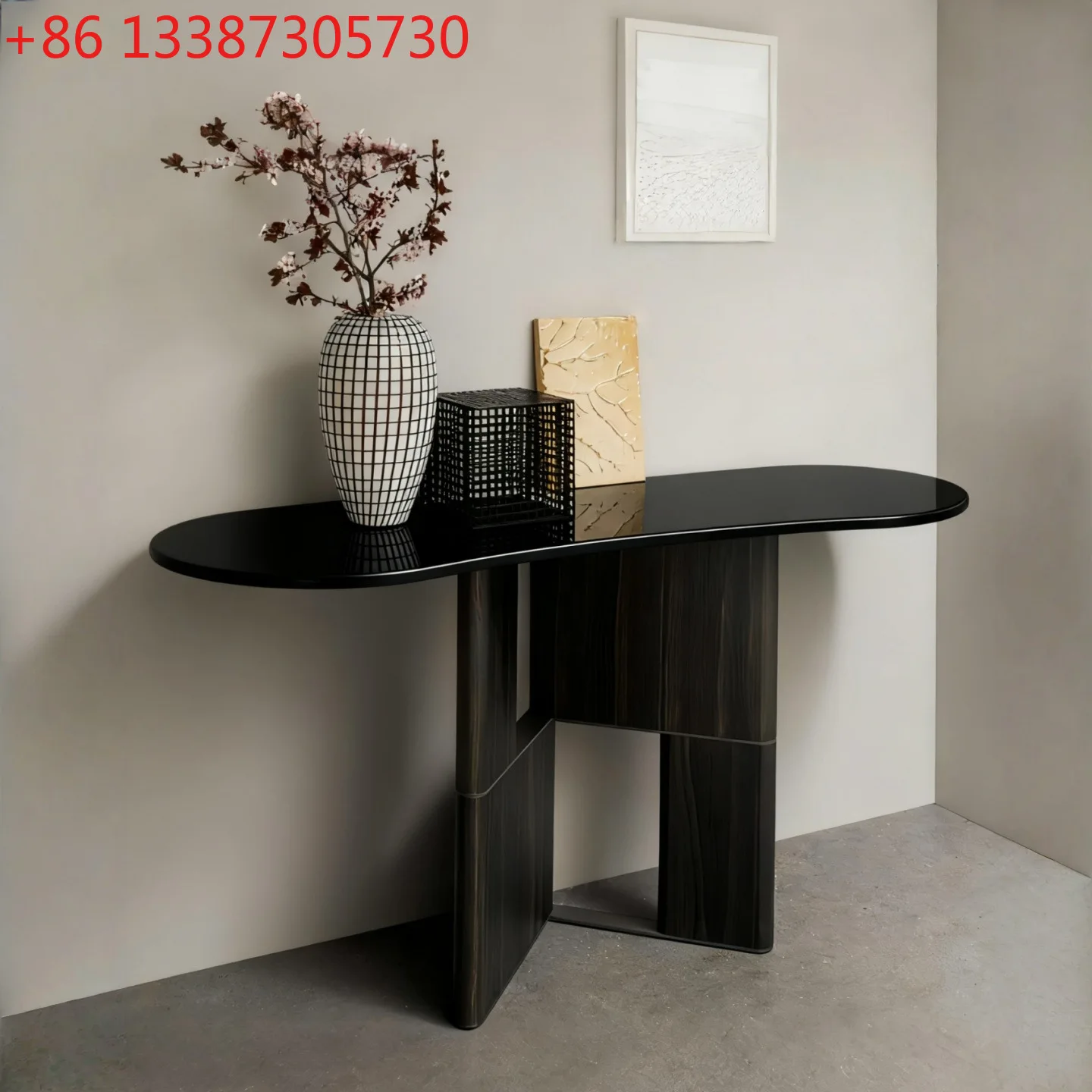 

Креативный прихожий шкаф-тумба из каменной плиты в стиле Ваби-саби с эффектом песочной окраски, современный минималистичный дизайн