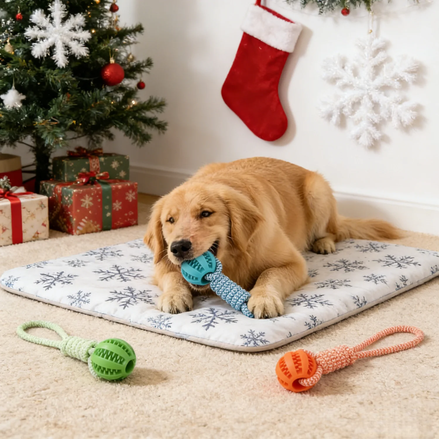 Durable Braided Rope Chew Toy Ball for Dogs