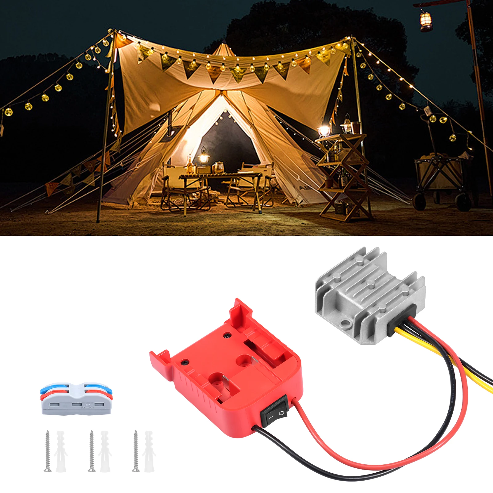 

Преобразователь напряжения 18В в 12В для аккумулятора Milwaukee 18В, DC 12В 20А 240Вт, понижающий регулятор для освещения и DIY-игрушек