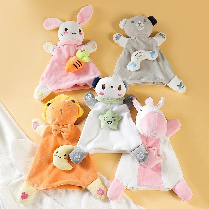 

New Soft Appease Towel Baby Rattle Animals Toys Soothe Reassure Sleeping Blankie Towel Lathe Hanging Educational Toddler Toys
