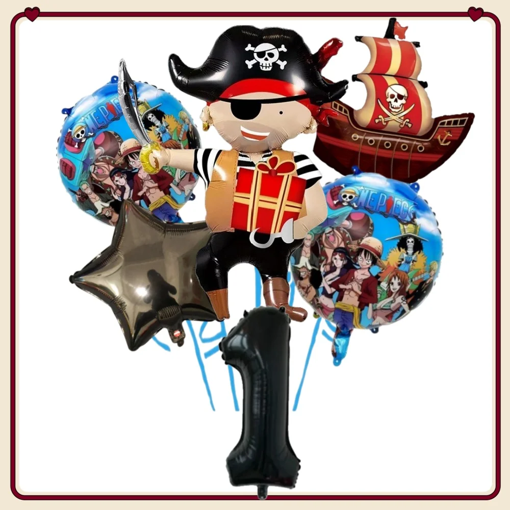 

Цельный набор воздушных шаров на день рождения, набор пиратских воздушных шаров, воздушный шар из фольги Луффи, воздушный шар для украшения дня рождения для мальчиков, подарки для детского душа