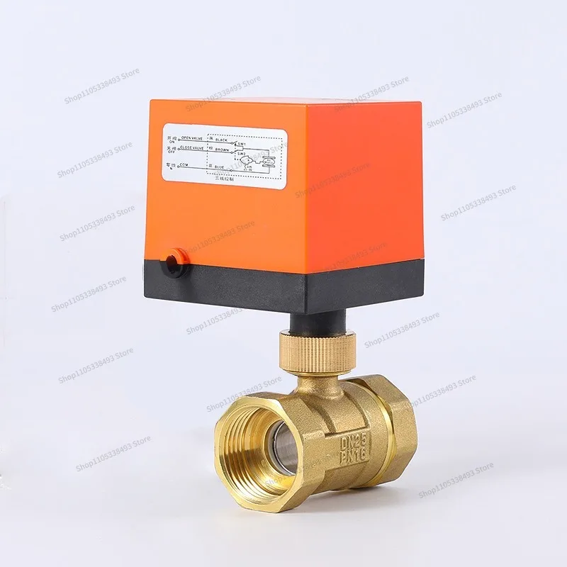 Three-wire Two-control Solenoid Valve Air Conditioner Floor Heating Brass Thread Two-way HVAC Temperature Control Electric Valve