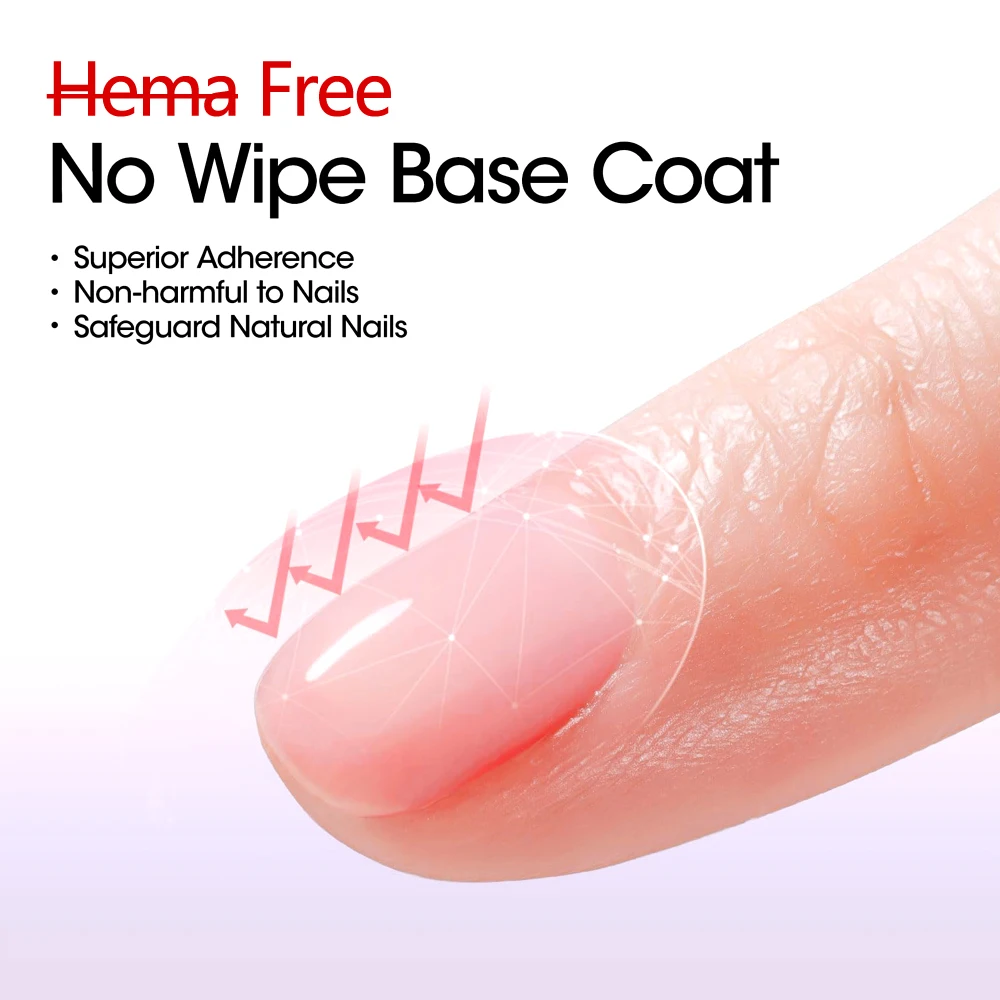 CHUNSHU 18ml Hema Free Rubber Base Gel Nail Polish Upgrade Soak Off UV LED No Wipe Top Coat Long Lasting Ultra Shiny Manicure 3S