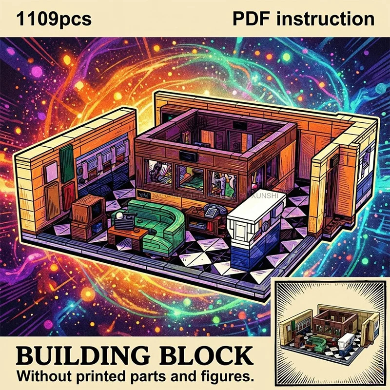 مجموعة بناء منزل المدينة للتركيب الذاتي، ديكور داخلي للغرفة، لعبة بناء للمكتب