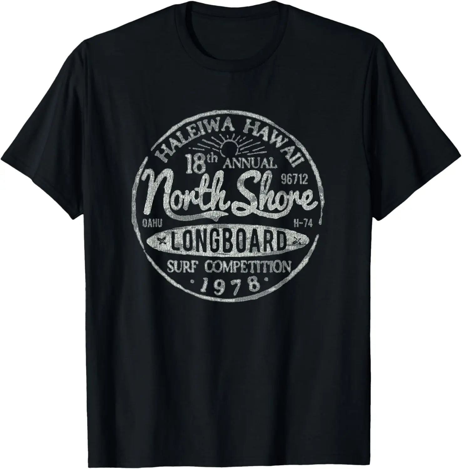 Long Board North Shore Surf Vintage Hawaii Beach T-Shirt