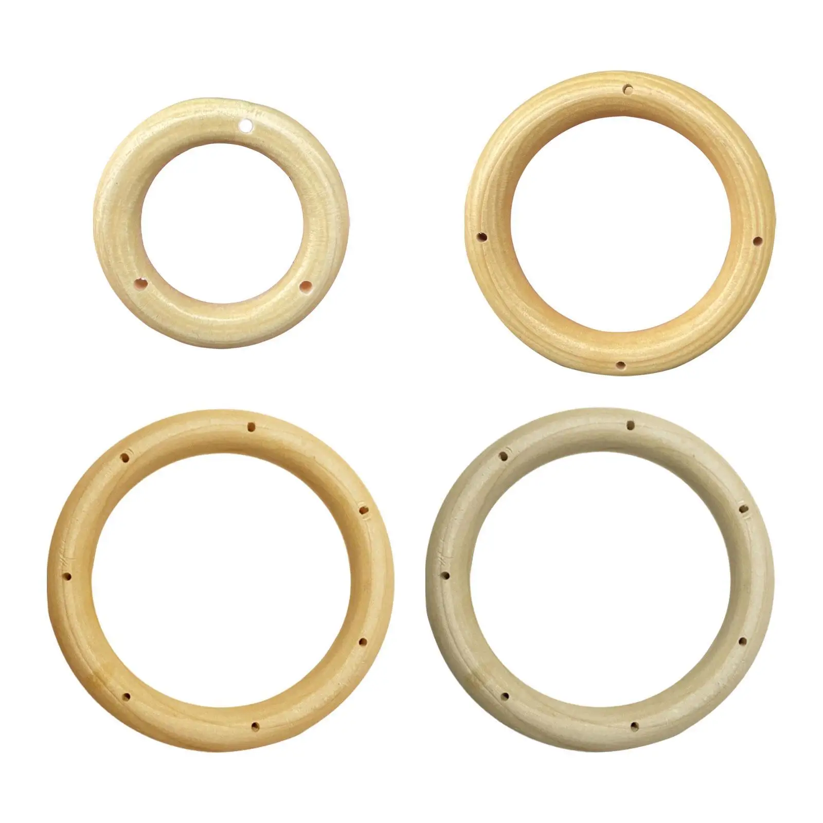 

20Pcs Wind Chime Circles Top Circles Handmade Patio Wooden Ring Home Smooth Wind