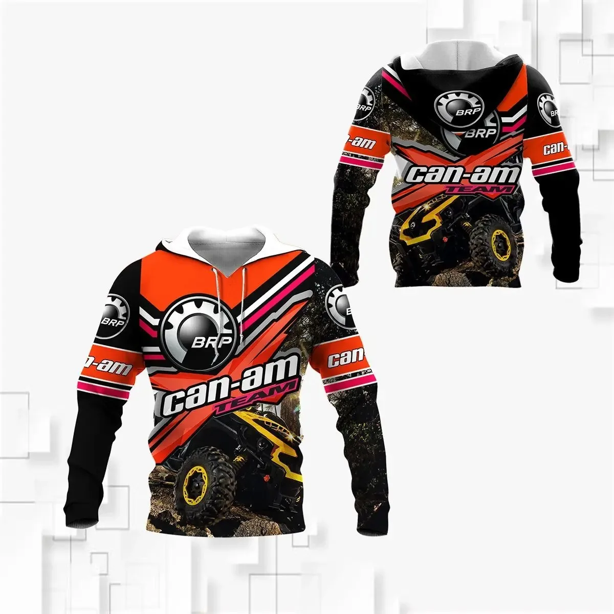 Brp Can-am's Latest Autumn-winter All-terrain 3D Racing-style Street Harajuku Y2K Top-level Men's Clothing with Hooded Pullover
