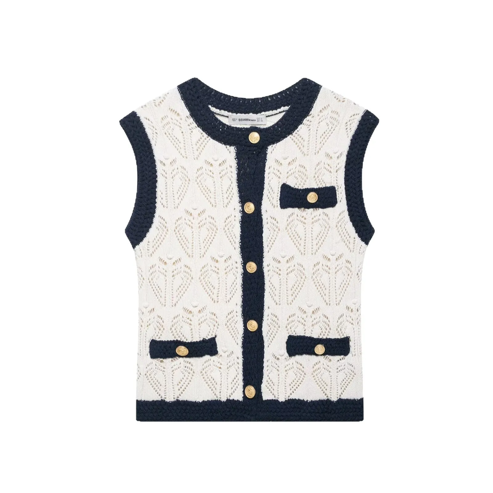 

Женский вязаный жилет с цветочной сеткой в европейском и американском стиле, новый модный повседневный открытый кардиган