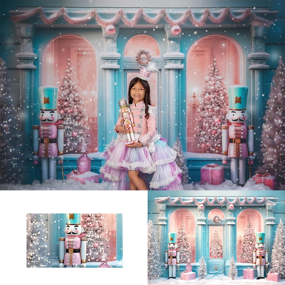 

Christmas Sugar Plum Shop Backdrops Kids Baby Photography Props Child Adult Family Photocall Decors Winter Snowy Backgrounds