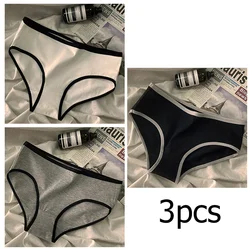 1/3Pcs Women Panties Mid-Waist Cotton Solid Simple Sports Underwear Girls'S Briefs Comfortable Breathable Female's Lingerie