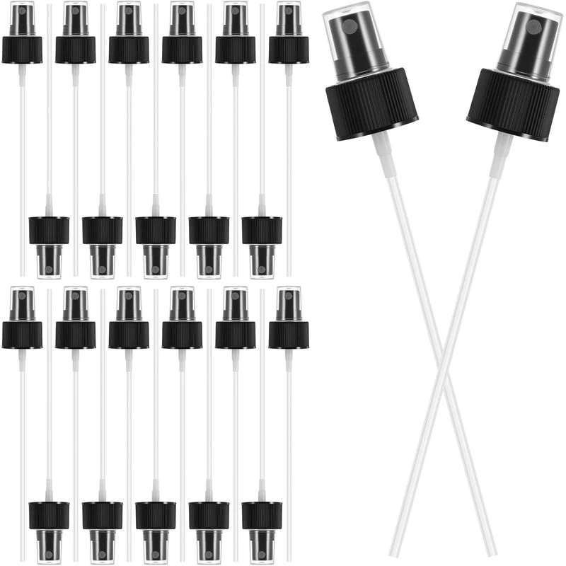 10pcs Spray Bottle Tops, Spray Nozzle Replacements, 24/410 Fine Mist Spray Caps with 15cm Dip Tube, Plastic Sprayer Pump