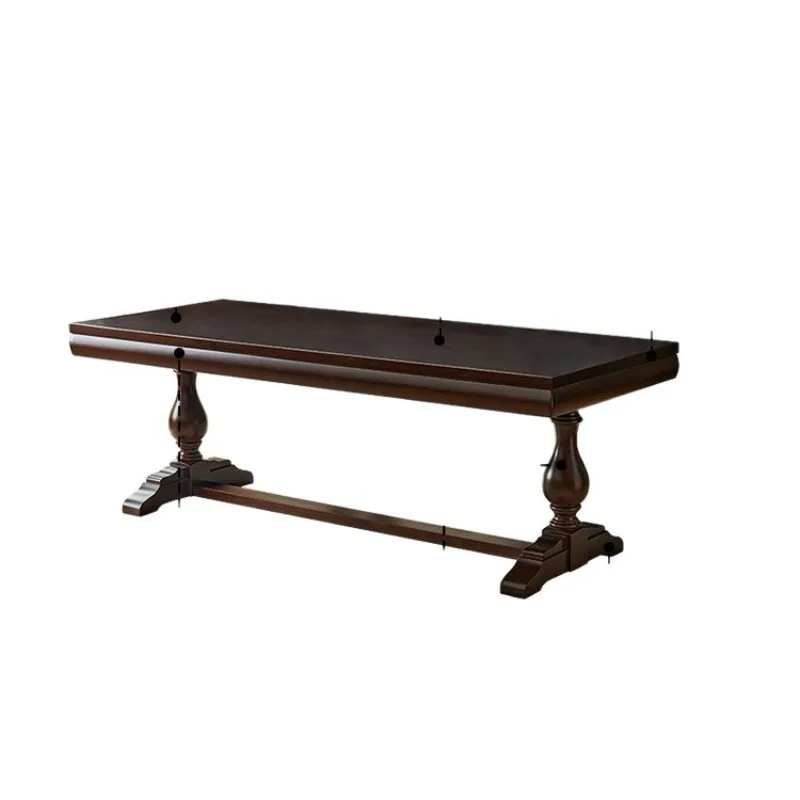 

American all solid wood dining table walnut retro home dining room long table