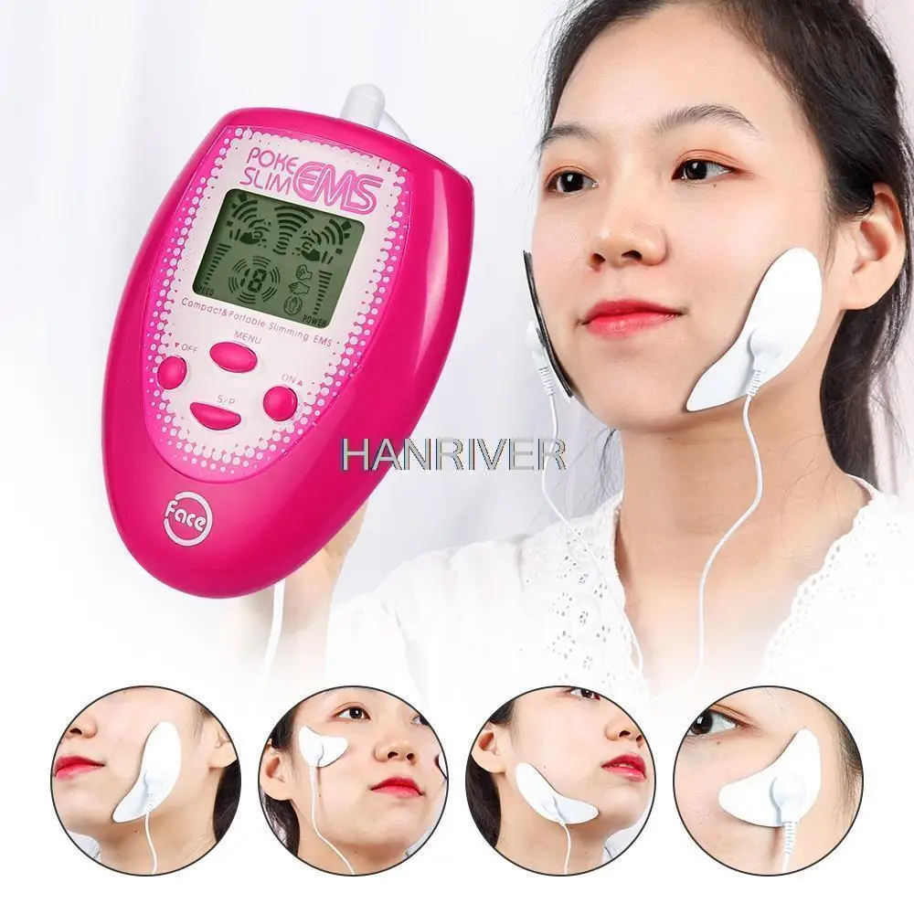 EMS Face Massager Pads Facial Muscle Stimulator Micro-Current V-Face Slimming Lifting Electrode Stiker Cheek Fat Double Chin