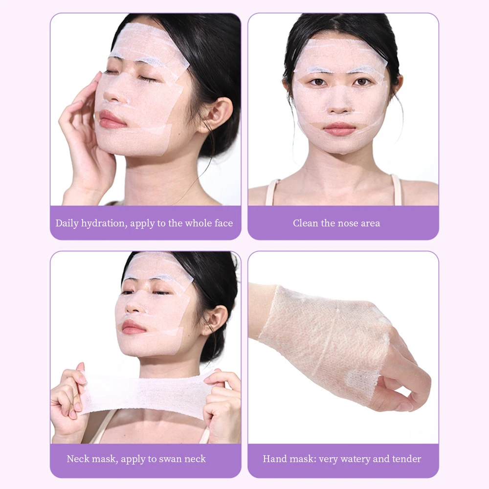 GECOMO 80/200 PCS ยืดเปียกการบีบอัดผ้าฝ้ายเปิดประเภท Facial Moisturizing แต่งหน้า Remover ผ้าฝ้ายบางเฉียบ