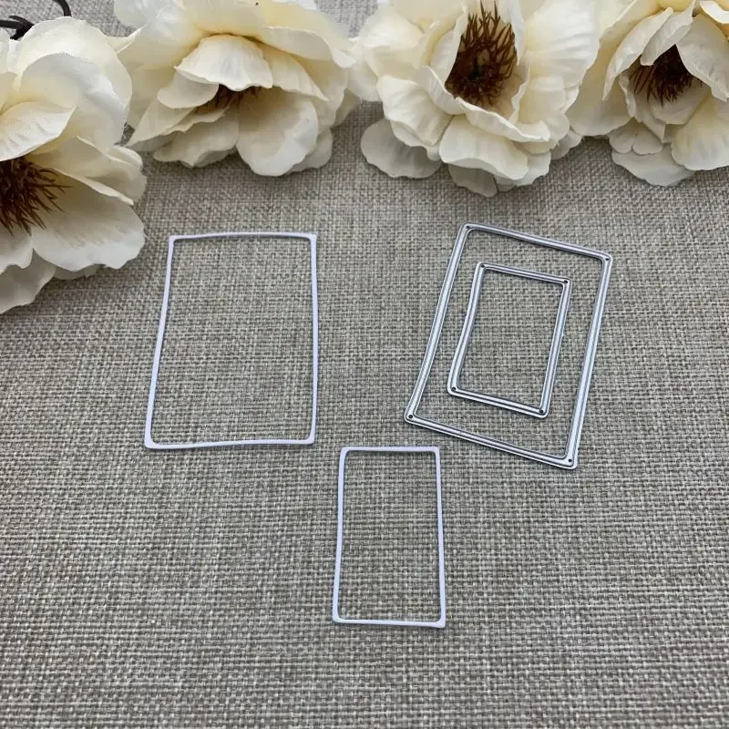 

2 шт. прямоугольные металлические вырубные формы для скрапбукинга, декоративного тиснения, рукоделия, шаблон для вырезания
