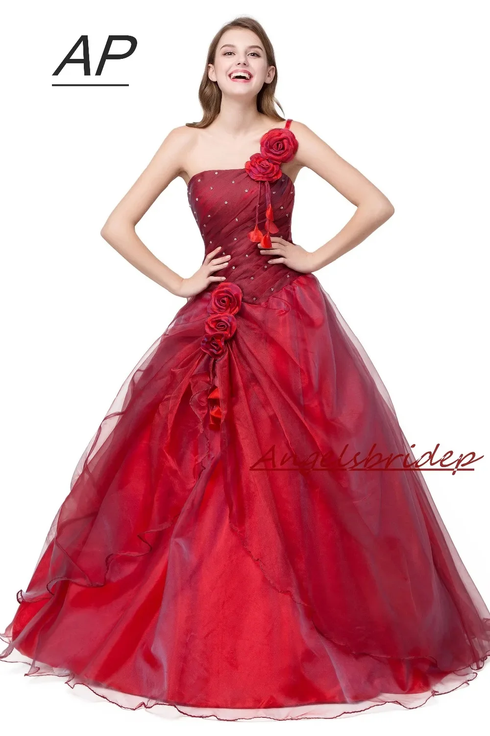 2024 Hot Sale Red Vestidos De Anos Sexy One-Shoulder Masquerade Ball Gowns Formal Party Gowns Quinceanera Dress vestidos de fest