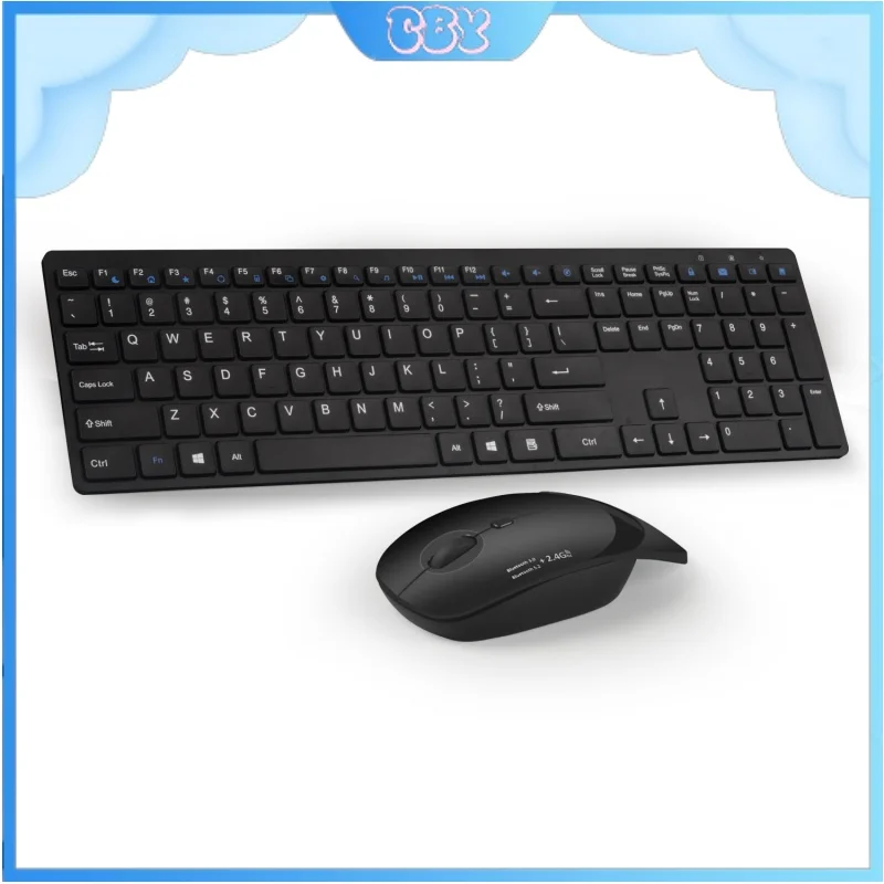 Ultra-Thin Wireless Mouse  Keyboard Set Button Mute Long Battery Life Home Entertainment Business Office General Accessories