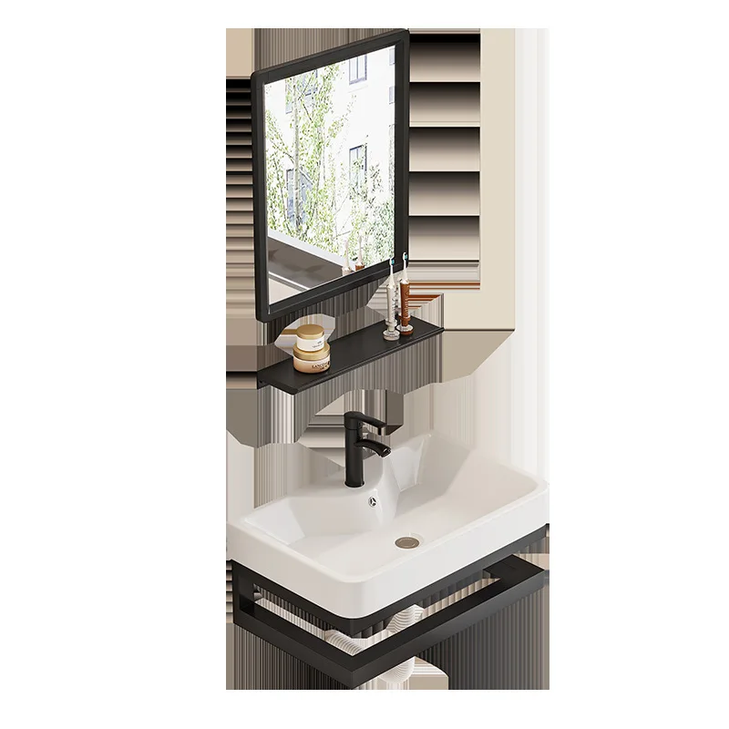 

Wall-mounted, wash basin, integrated, ceramic, bathroom, wash basin, simple