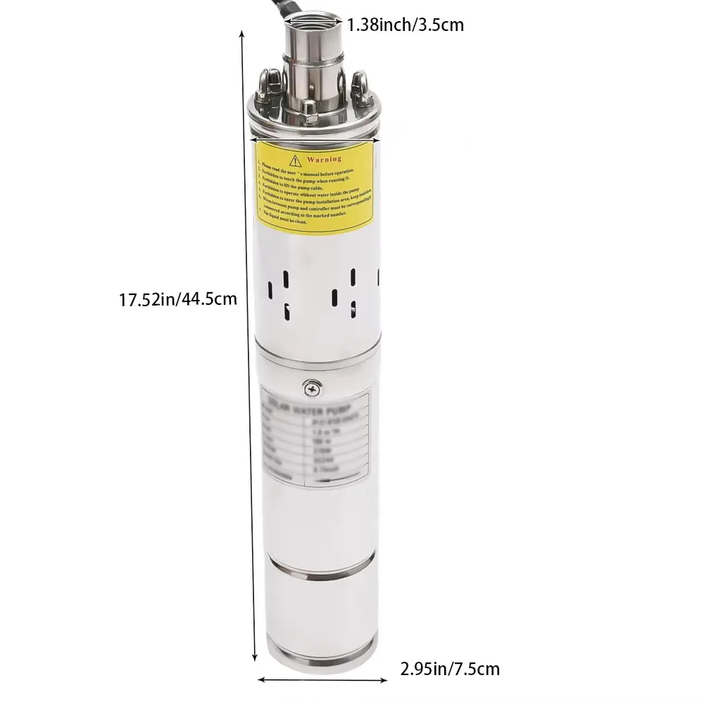 750W 1000W 1200W 48V 60V 72V Solar Deep Well Pump Head 140M 160M 180M DC Brushless Stainless Steel Submersible Drilling Pump