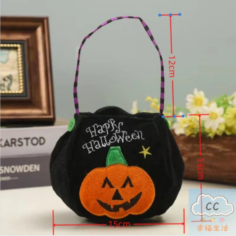 Tas Permen Halloween Bertema Labu, Tas Trick or Treat Portabel, Tas Hadiah Pesta untuk Anak-Anak