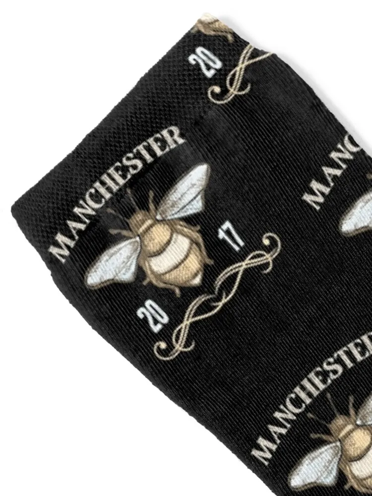 Vintage Manchester worker bee the symbol of Manchester 2017 Socks Novelties funny gift Running Woman Socks Men's