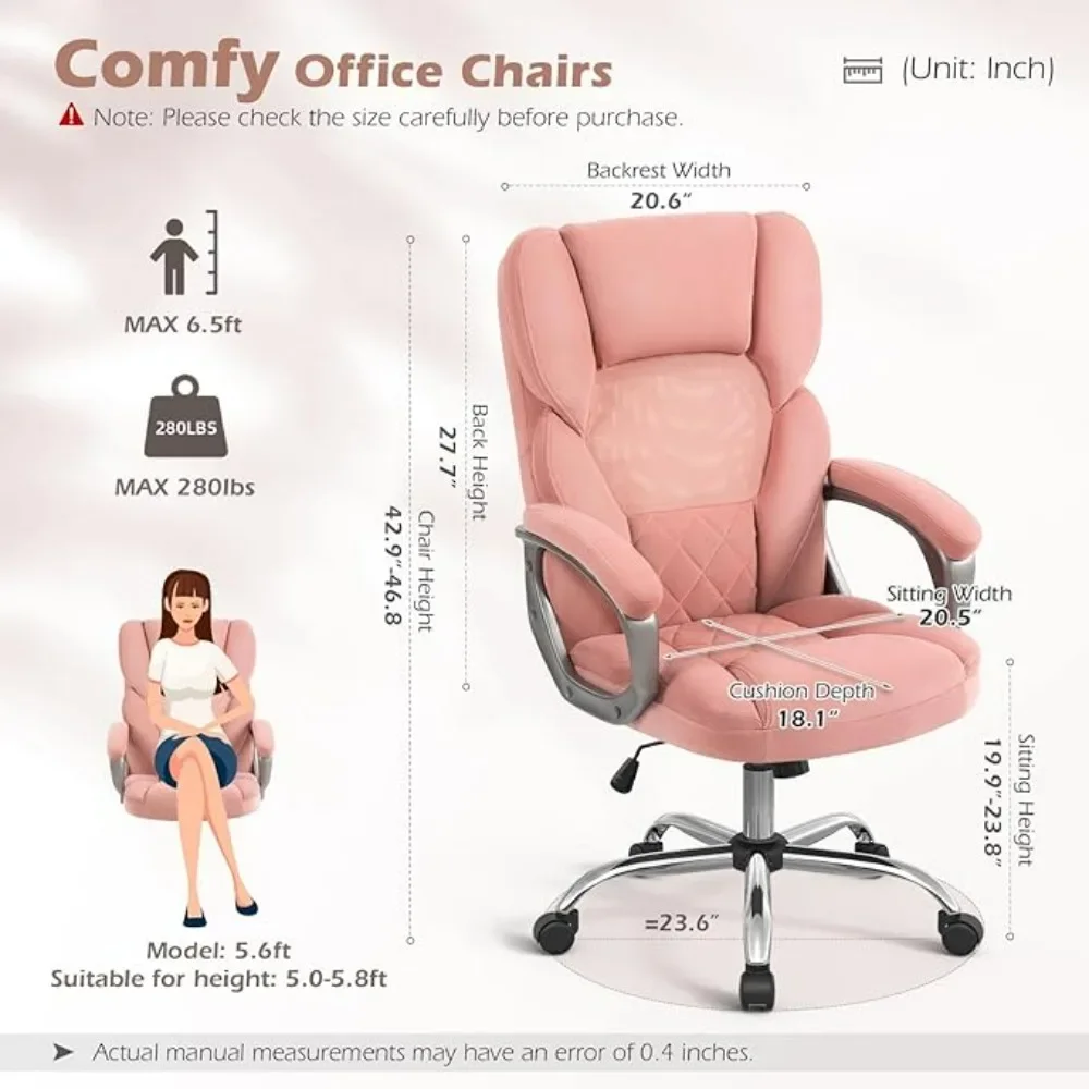 Desk Chair Ergonomic Office Chair, Comfy Office Chairs for Women Desk Chairs with Wheels, High Back Mesh,Office Chairs