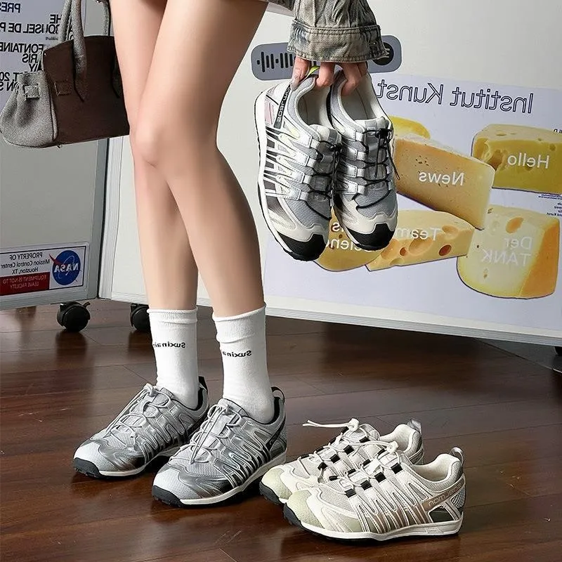 

Women's Climbing Shoes Sports Shoes Genuine Leather Mesh Agan De Train Retro Running Shoes Casual Style round Toe Flat Heel