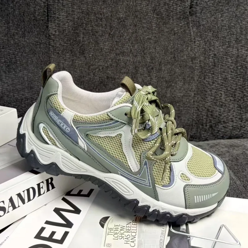 hkdq-sneakers-da-donna-con-punta-tonda-e-tacco-grosso-allacciatura-calzature-alla-moda-con-tomaia-effetto-rete-scarpe-casual-per-camminata-quotidiana-stile-atletico