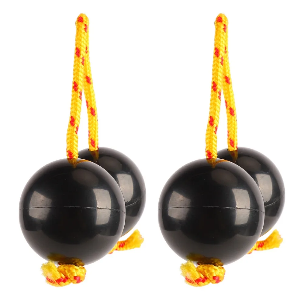 2PCS Premium Black Color African Shaker Rattle ABS Asalato Rhythm Ball Single Hand Percussion Instrument For Music Entertaining