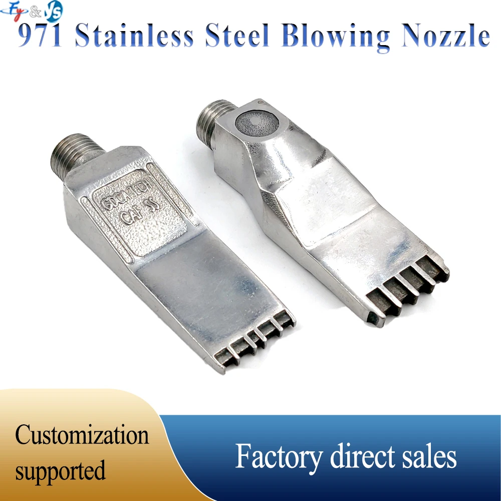 1/4'' Stainless Steel 971 Flat Air Nozzle Air Knife Compressed Flat Air Nozzle Blowing Nozzle Clean and Blow Dry Nozzle Cooling